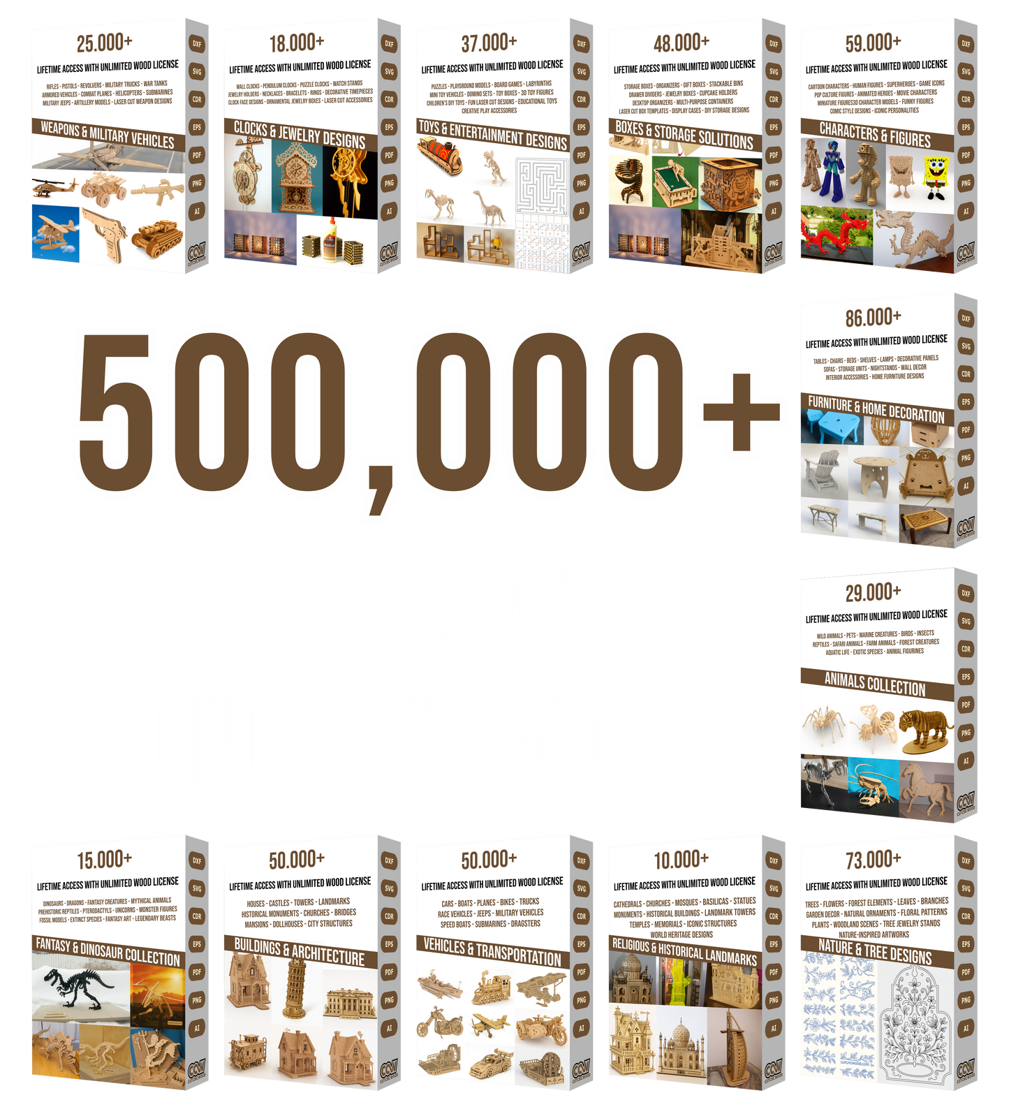 500,000+ Wood & CNC Cut File Megabundle — Ultimate Laser & Router Design Library